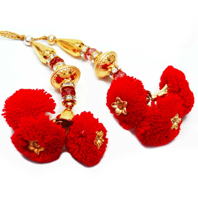Blouse Fashion Pom Pom Tassels Decorative Accessory Latkans Craft Supply 1 Pair