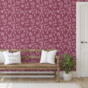 S4sassy Selbstklebende dekorative Tapete, Vinyl wasserdichtes Kontaktpapier, rosa, entfernbare Wandverkleidung für Schlafzimmer, Wohnzimmer, Raum