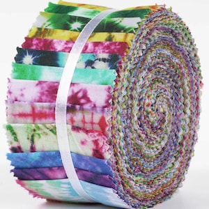 Soimoi 40Pcs Printed Precut Fabrics Strips Roll Up Strip Assorted Bundle, Perfect Quilting Fabric for Sewing Cotton Jelly Rolls for Quilting