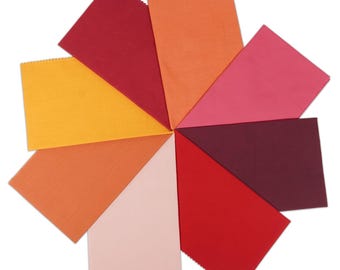 8 Pcs Solid Cotton Fabric Fat Quarter Bundle, Quilting Patchwork Supplies