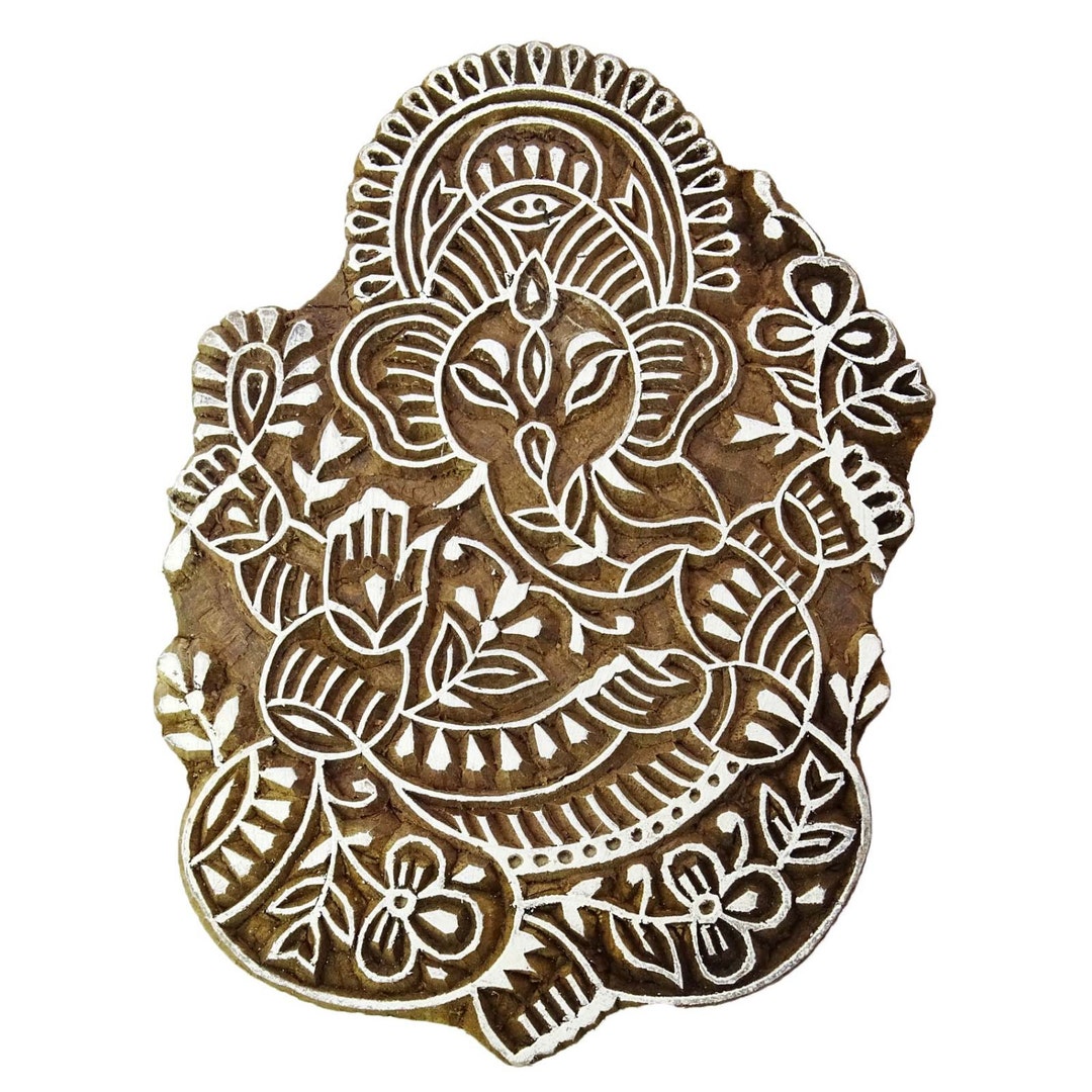 Handcarved Stamp Blockprint Lord Ganesha Wooden Stamp Textile - Etsy