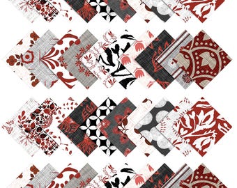 Cuadrados de tela de algodón estampada, paquete de piezas para patchwork, 10 x 10 pulgadas