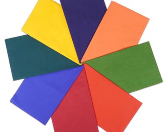 Cotton Fabric Fat Quarters, Solid Colors, Quilting Supplies, 8 Pcs (18 x 22")