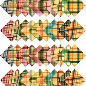 Precut Cotton Fabric Squares: 10x10&quot; Check Print Charm Pack, Quilting