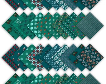 Cuadrados de tela de algodón con estampado floral, paquete de piezas para patchwork (precortados de 10x10 o 5x5)
