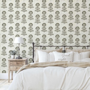 S4Sassy Peel & Stick Vinyl Tapete, Tapete mit Blättermuster, Staubig Grün Abnehmbarer Belag im asiatischen Stil für in Schlafzimmer Wohnzimmer, Schrank