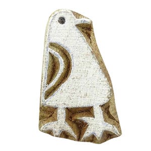 Fabric Printing Block, Craft Decorative Handcarved Wood Block, Brown Texile Stamp Printing Bird Blockprint Antique Stamp By 1 Pc, PB2616A