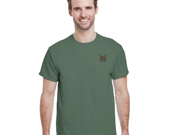 Unisex T-Shirt with embroidered lynx head - Robust cotton - LynxTex