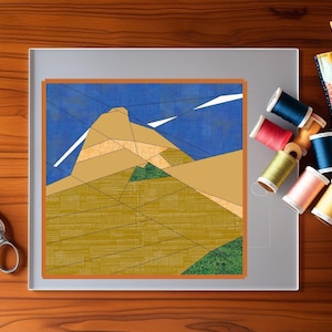 Printable FPP Pattern for 12x12inch Quilt Block - Wave Rock Zion