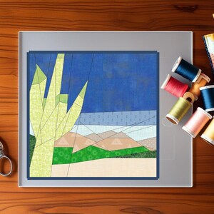 Printable FPP Pattern for 12x12inch Quilt Block - Saguaro Cactus