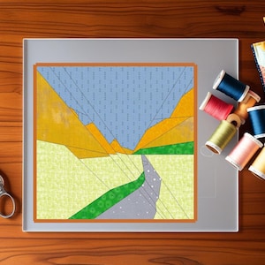 Printable FPP Pattern for 12x12inch Quilt Block - Zion River Canyon