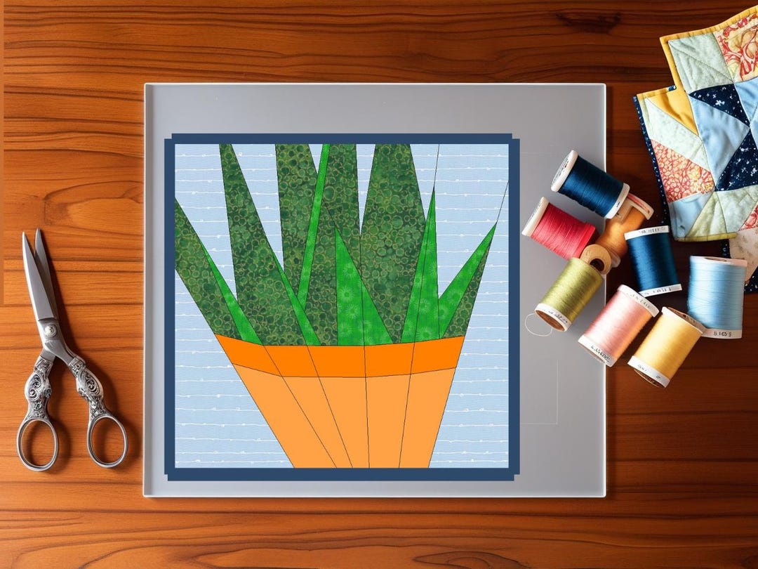Printable FPP Pattern for 12 X 12 Inch Quilt Block - Aloe View - Etsy