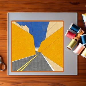 Padrão FPP para impressão para bloco de colcha de 12 x 12 polegadas - Southwest Road Trip