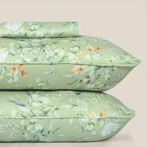 Digital Print Bed Sheet Set – 100% Cotton Sateen – Luxury Feel, 200 TC – Single to King – Includes Pillowcases