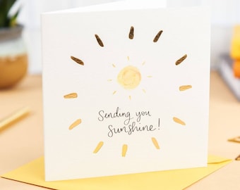 Je vous envoie la carte Sunshine. Merci carte positive Sunshine pour ami. Je pense à ta carte.