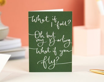 What If I Fall, What if You Fly - mini notecard by Sunshine for Breakfast