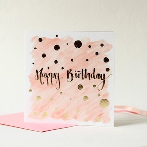 Pink and Gold Foil Happy Birthday Card by Sunshine for Breakfast