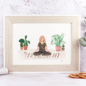 Meditation Illustration Selbstpflege Geschenk für Yoga Liebhaber von Sunshine for Breakfast. Bild 1