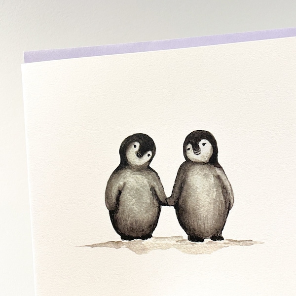 Cute Penguin card for boyfriend, girlfriend. You're my Penguin birthday card. Love birds card for Anniversary.