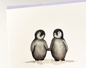 Cute Penguin card for boyfriend, girlfriend. You're my Penguin birthday card. Love birds card for Anniversary.