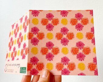 Colourful dahlias card | Floral note card by Sunshine for Breakfast