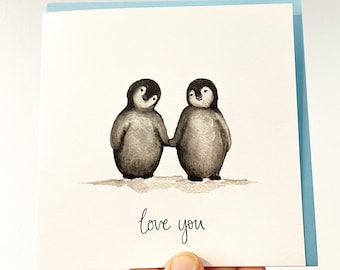 Cute penguin love you card by Sunshine for Breakfast.