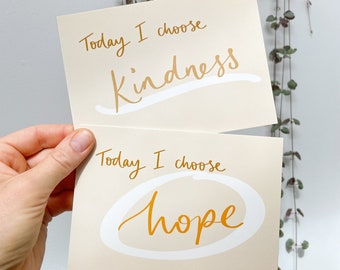 Today I Choose 4 Pack Postcards - Affirmation postcards. Positive postcards by Sunshine for Breakfast