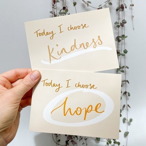 Today I Choose 4 Pack Postcards - Affirmation postcards. Positive postcards by Sunshine for Breakfast