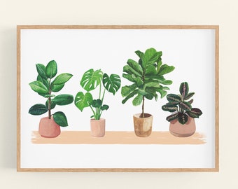 Impresión de plantas de interior: plantas de interior ilustradas por Sunshine for Breakfast