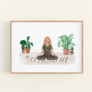 Meditation illustration self care gift for yoga lovers by Sunshine for Breakfast. image 3