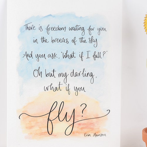What If I Fall Oh My Darling What If You Fly What If I Fall Etsy