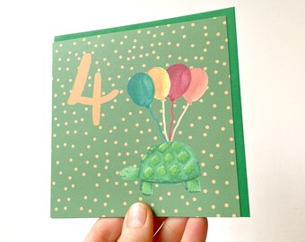 4th Birthday Card - Children's Animal birthday card