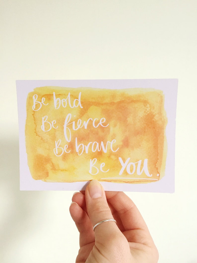 Be Brave quote postcard positive affirmation print motivational quote. Positive postcard by Sunshine for Breakfast image 4