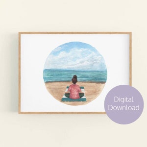 Meditación en la playa - Impresión digital - Arte imprimible