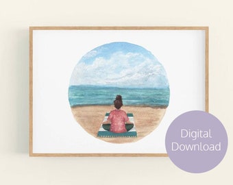 Beach Meditation - Digital Print - Printable Art