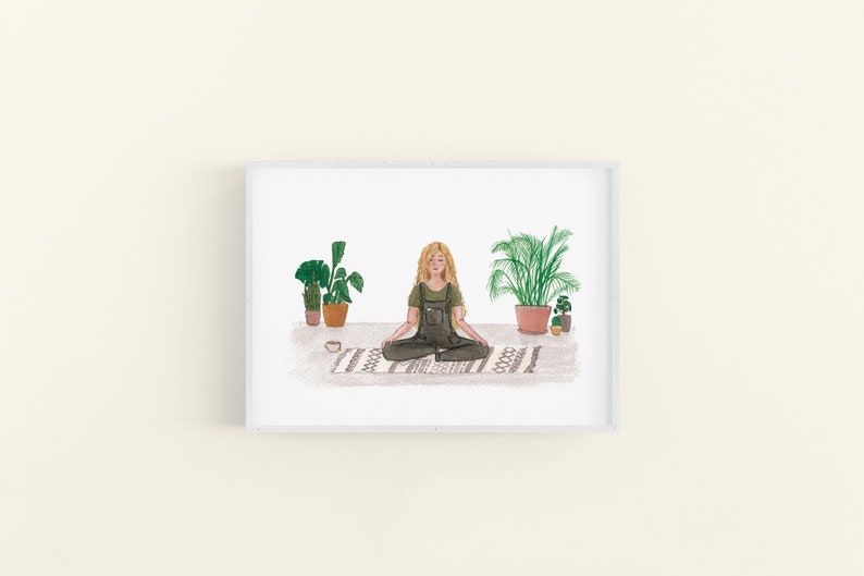 Meditation illustration self care gift for yoga lovers by Sunshine for Breakfast. image 6