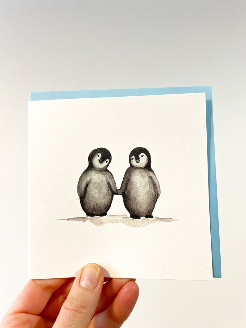 Cute Penguin card for boyfriend, girlfriend. You're my Penguin birthday card. Love birds card for Anniversary. image 2