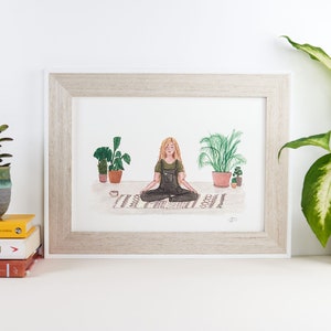 Meditation illustration self care gift for yoga lovers by Sunshine for Breakfast. image 2