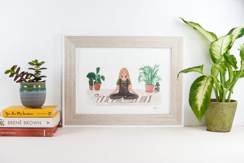 Meditation illustration self care gift for yoga lovers by Sunshine for Breakfast. image 2