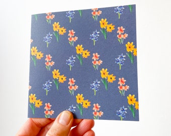 Navy Floral card | Encouragement card | Blank floral notecard by Sunshine for Breakfast