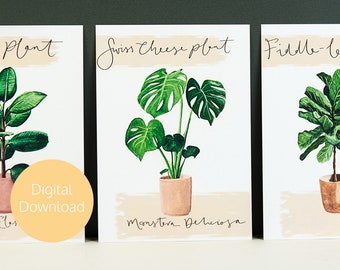 Monstera Digital Print - Digital Download - Printable Postcard