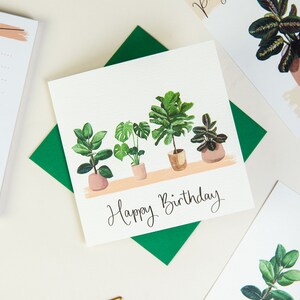 Tarjeta de cumpleaños con plantas de interior de Sunshine for Breakfast