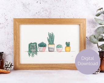 Cactus Pots - Digital Print - Printable Quote Art