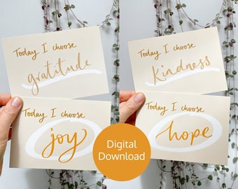 4 Affirmation card - Digital download - positive postcards by Sunshine for Breakfast