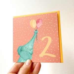 2nd Birthday Card - Children&#39;s Animal birthday card