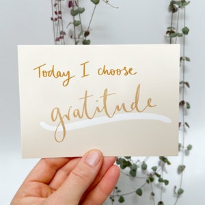 Scelgo la gratitudine - Cartolina di consapevolezza. Cartolina positiva di Sunshine for Breakfast