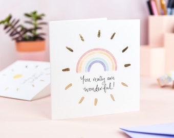 You are wonderful card. Thank you rainbow card. Thank you card by Sunshine for Breakfast.