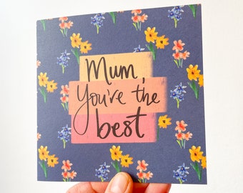 Navy Floral Mother's Day Card