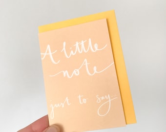 A Little Note To Say - yellow - mini notecard by Sunshine for Breakfast