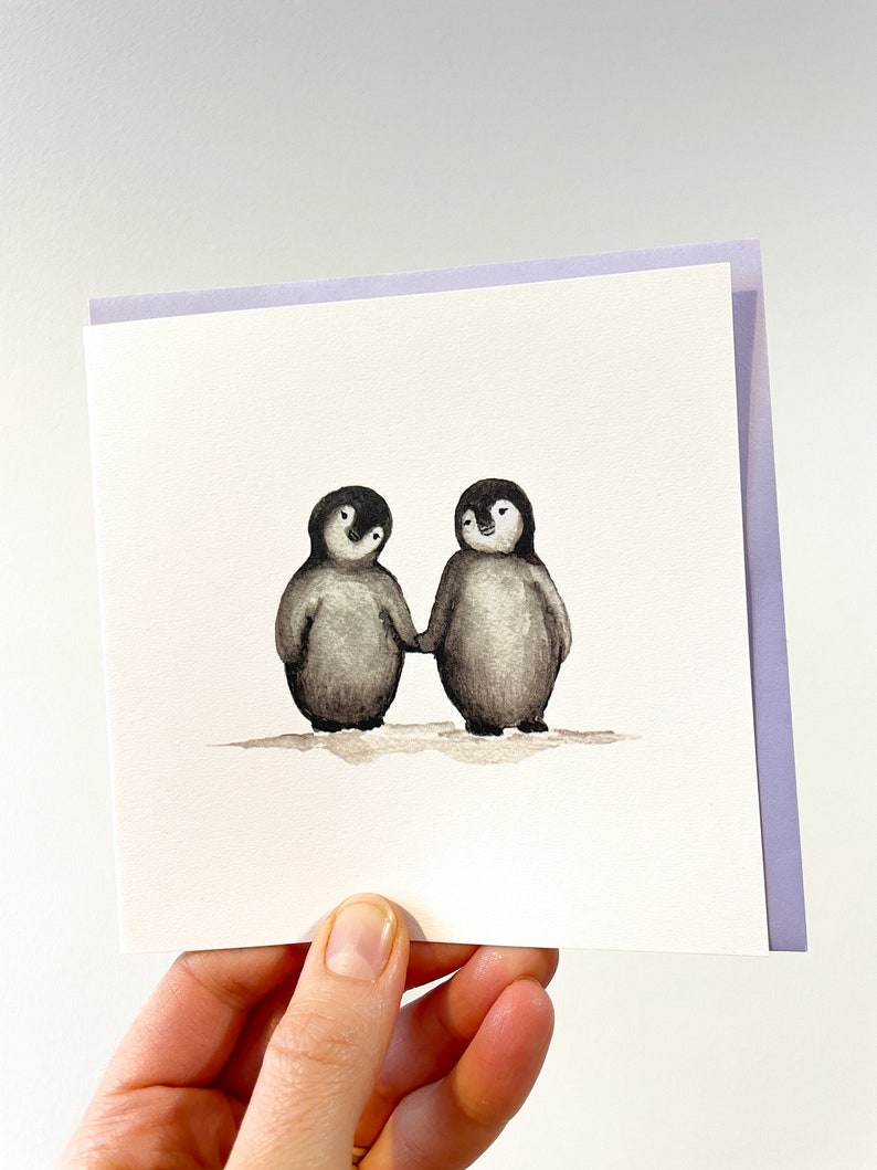 Cute Penguin card for boyfriend, girlfriend. You're my Penguin birthday card. Love birds card for Anniversary. image 1